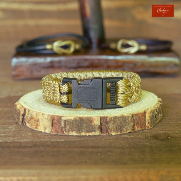 Handmade By Chochys Other - Paracord Bracelet/Survival Bracelet Side Release Buckle Khaki L 7.25"(ID191 192)